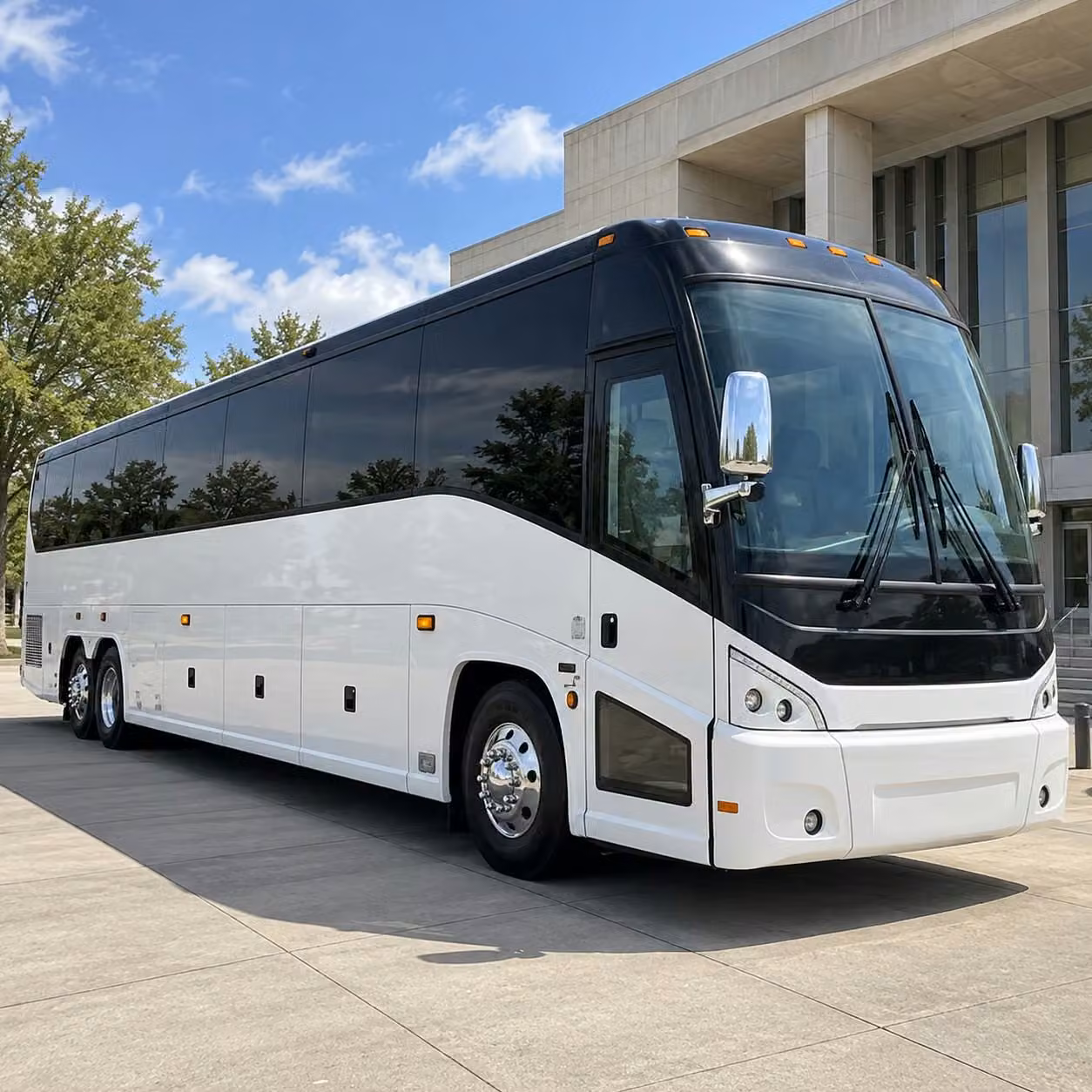 camden charter bus rental exterior