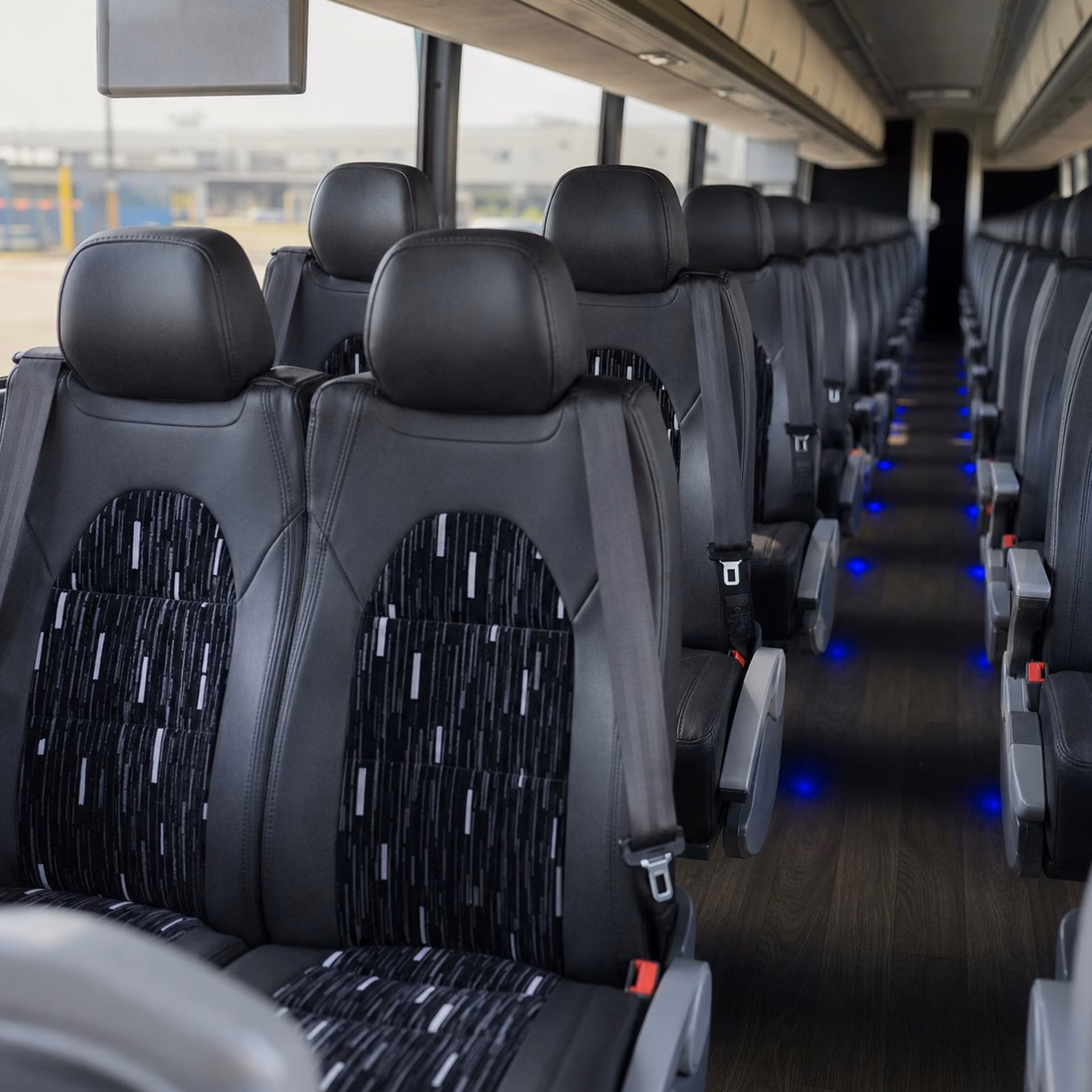 camden charter bus rental interior